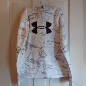 Under Armour White and Gray And Burgandy Hoodie